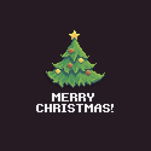 Pixel Christmas Tree — Stock Vector
