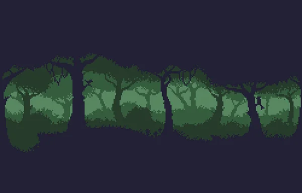 Pixel Art Forest — Archivo Imágenes Vectoriales