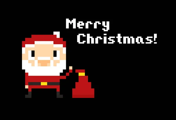 Pixel Santa achtergrond — Stockvector