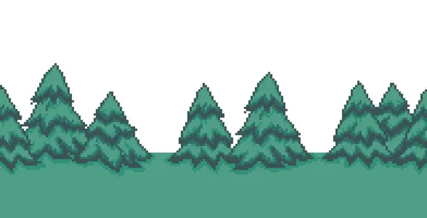 Pixel Art Bomen — Stockvector