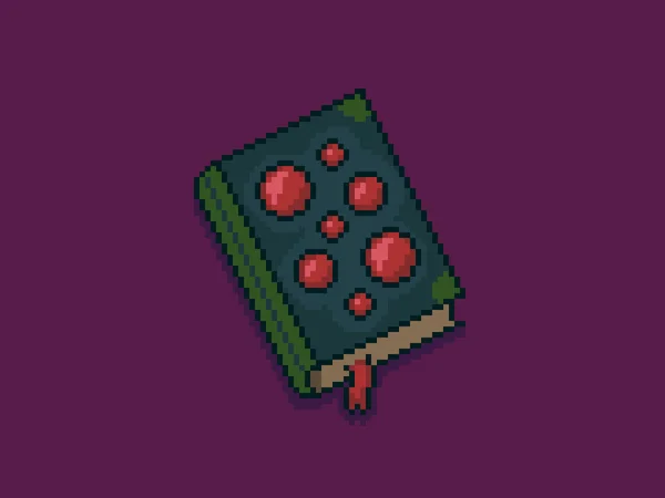 Pixel Art Spellbook — Vetor de Stock