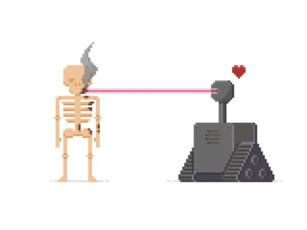 Robot Pixel Art — Image vectorielle