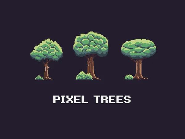 Alberi d'arte pixel — Vettoriale Stock