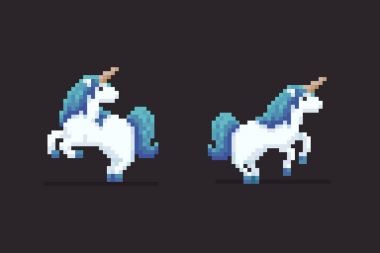 Pixel Art tek boynuzlu atlar