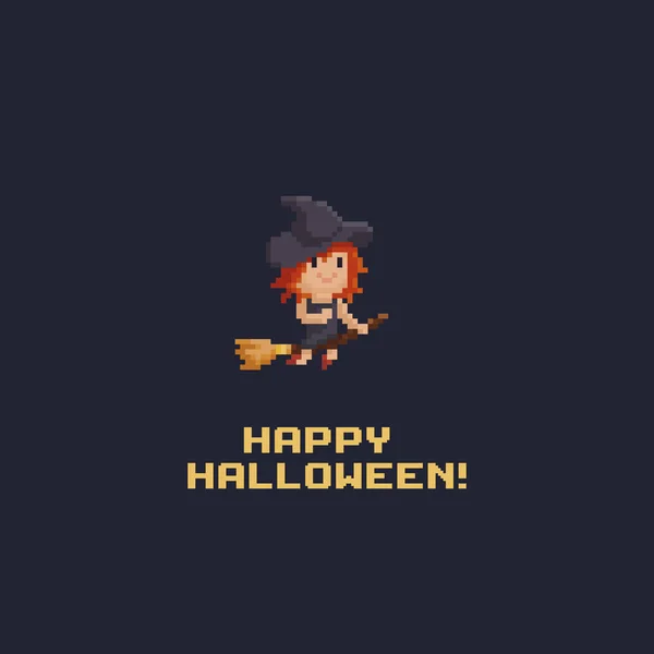 Pixel Art Witch — Stockový vektor