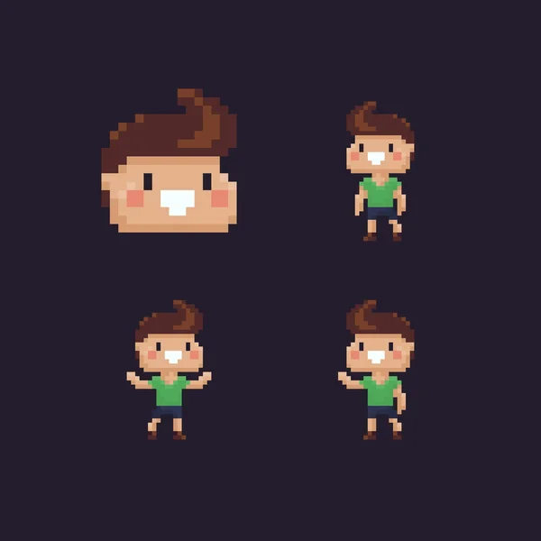 Pixel Art Boy — Stockový vektor