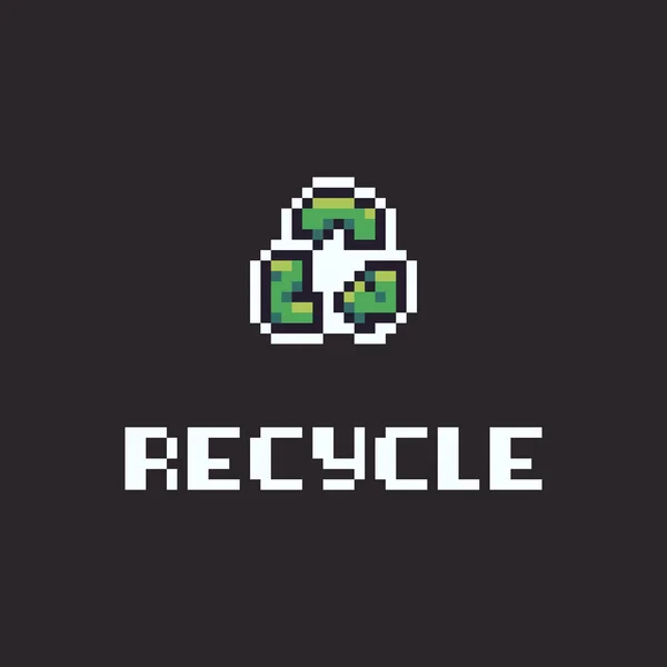 Pixel arte reciclaje — Vector de stock