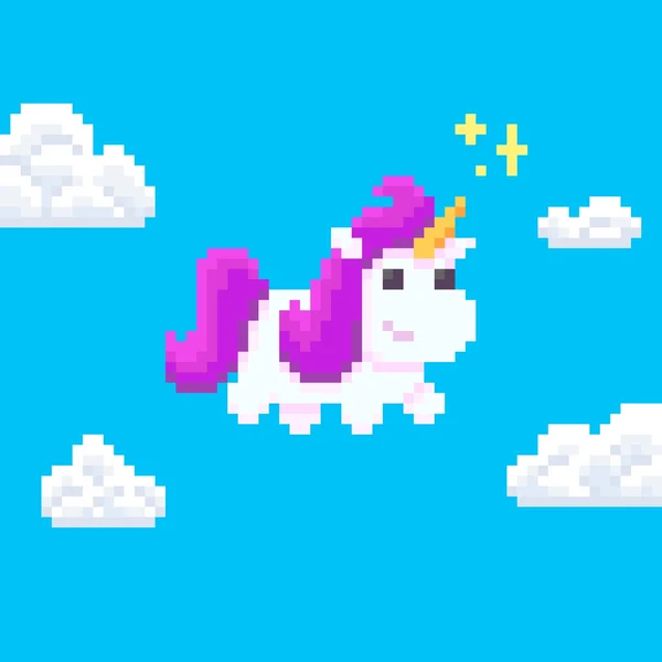 Pixel Art Unicornio — Vector de stock