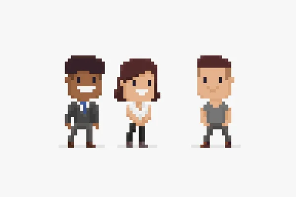 Pixel pessoas de negócios Ilustração De Bancos De Imagens