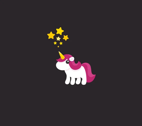 Unicornio mágico plano — Vector de stock