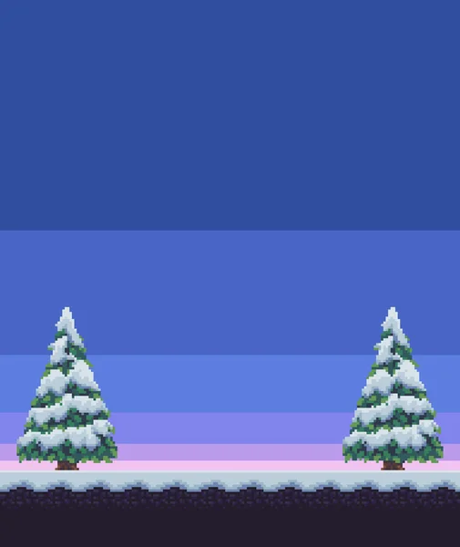 Pixel Art zimní — Stockový vektor