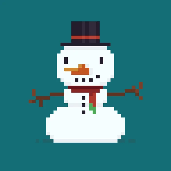 Pixel Art sneeuwpop — Stockvector