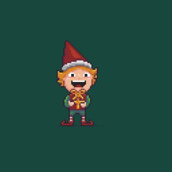 Pixel Art Elf — Stockvector