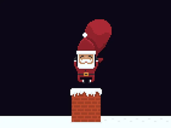 Pixelart Santa — Stock vektor