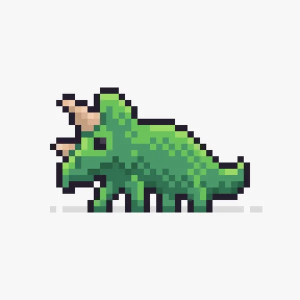 Pixel Art Tricératops — Image vectorielle