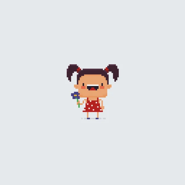 Pixel art fille — Image vectorielle