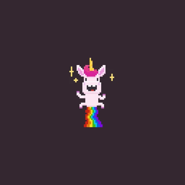 Pixel Art Unicorn — Stock Vector