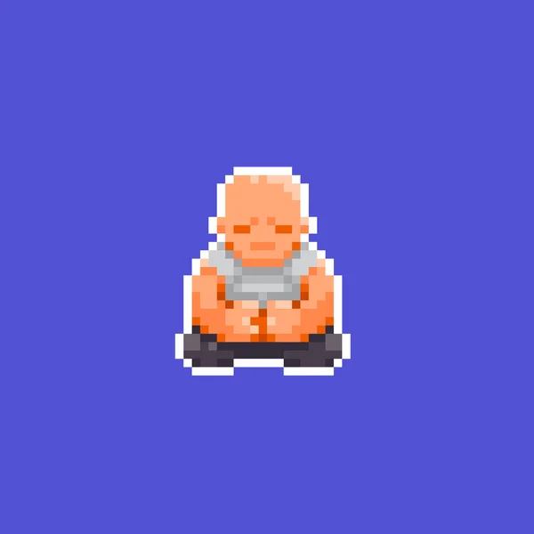 Meditação Pixel Art — Vetor de Stock