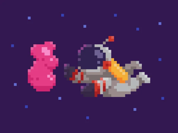 Pixel art astronaute — Image vectorielle