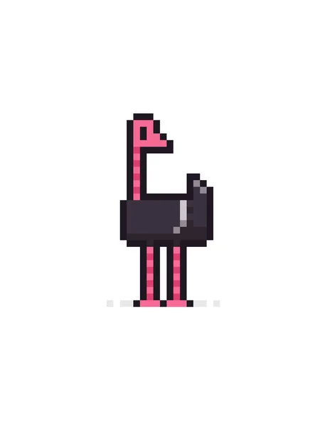 Pixel kunst struisvogel — Stockvector