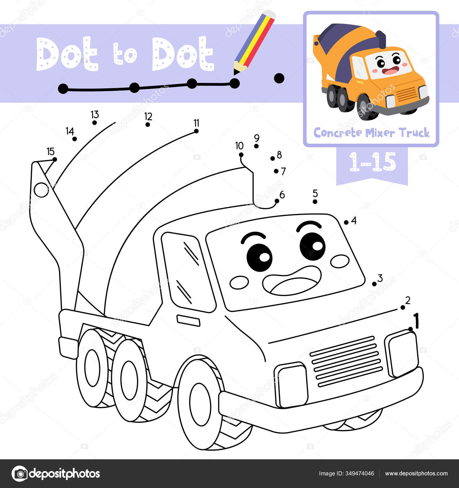 Dessin animé éducatif pour enfants de 4 voitures - un camion-poubelle 