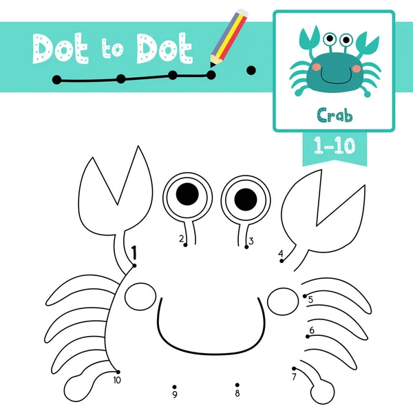 点缀教育游戏和蓝蟹动物卡通人物彩色书 为学龄前儿童活动学习计数1 10和笔迹练习工作表 病媒图解 — 图库矢量图片