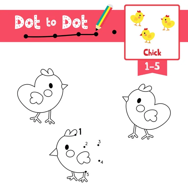 Dot Dot Juego Educativo Libro Para Colorear Los Polluelos Animales — Archivo Imágenes Vectoriales