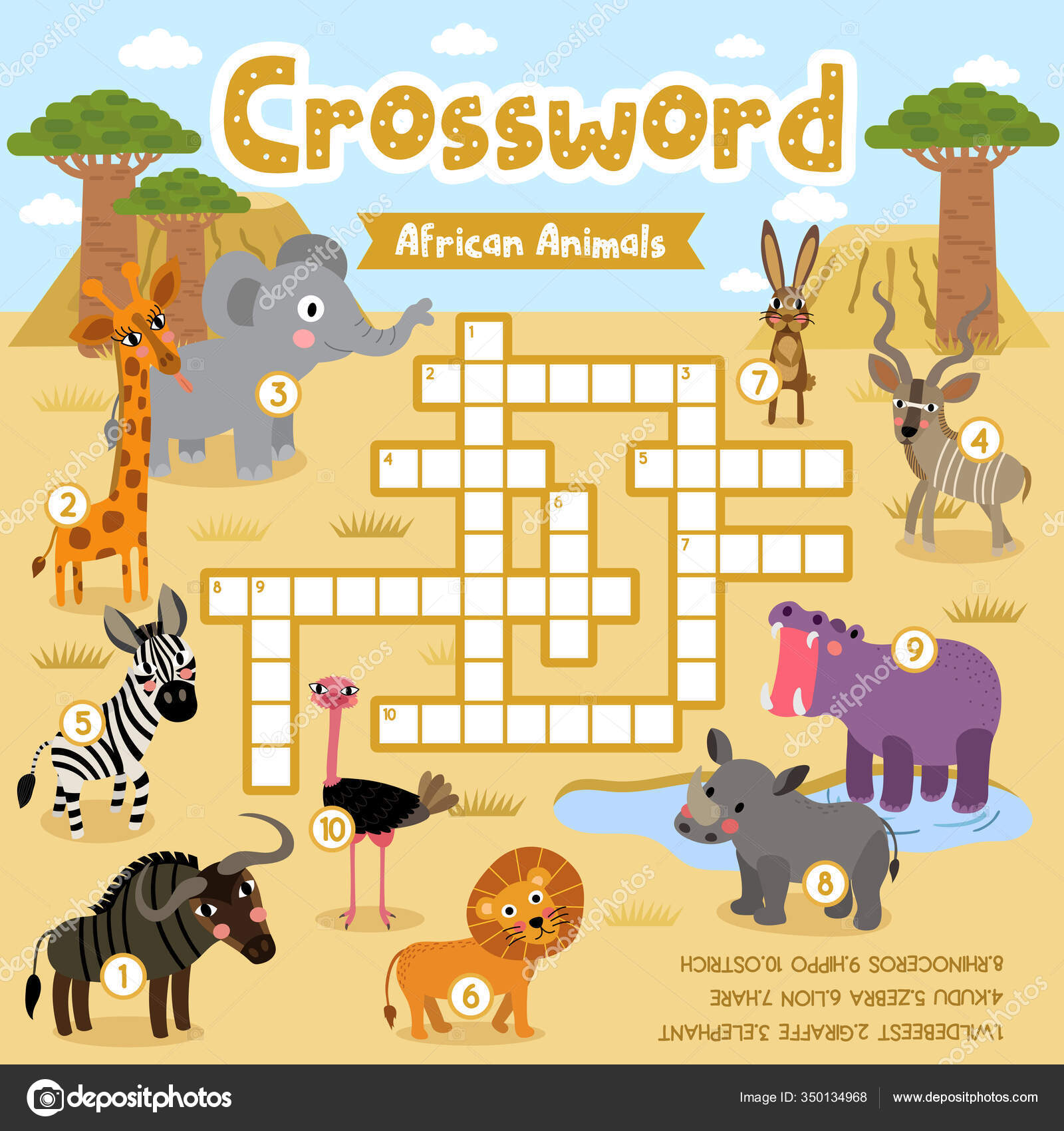 Traducere A Rezista Lipi iv Zoo Crossword Puzzle Printable Carte 