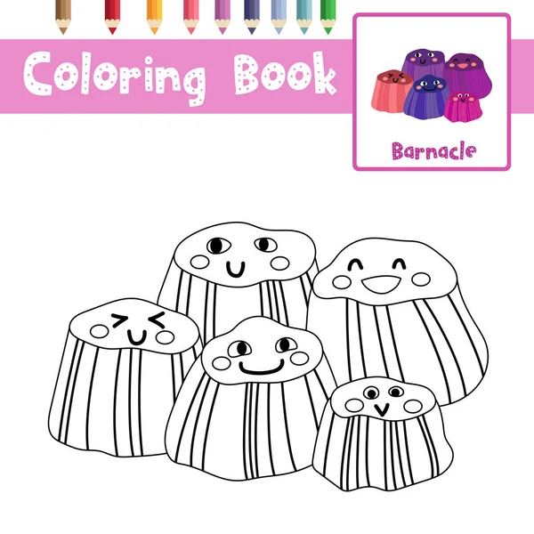 Desenho Para Colorir Animais Barnacles Para Pré Escolar Crianças Atividade —  Vetores de Stock