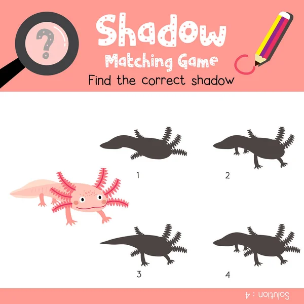 Juego Ajedrez Que Combina Animales Salamandra Axolotl Para Niños Edad — Vector de stock