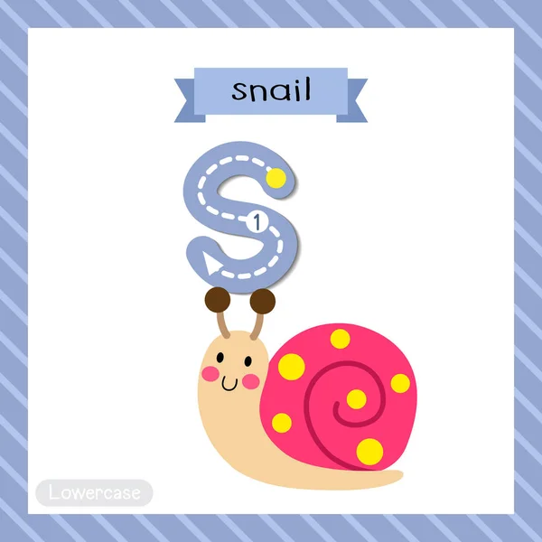 Letter Lowercase Cute Children Colorful Zoo Animals Abc Alphabet Trashcard — Archivo Imágenes Vectoriales