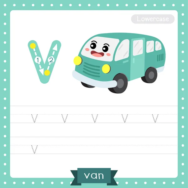 Letter Small Cute Children Colorful Transportations Abc Abeceda Tracing Practice — Stockový vektor