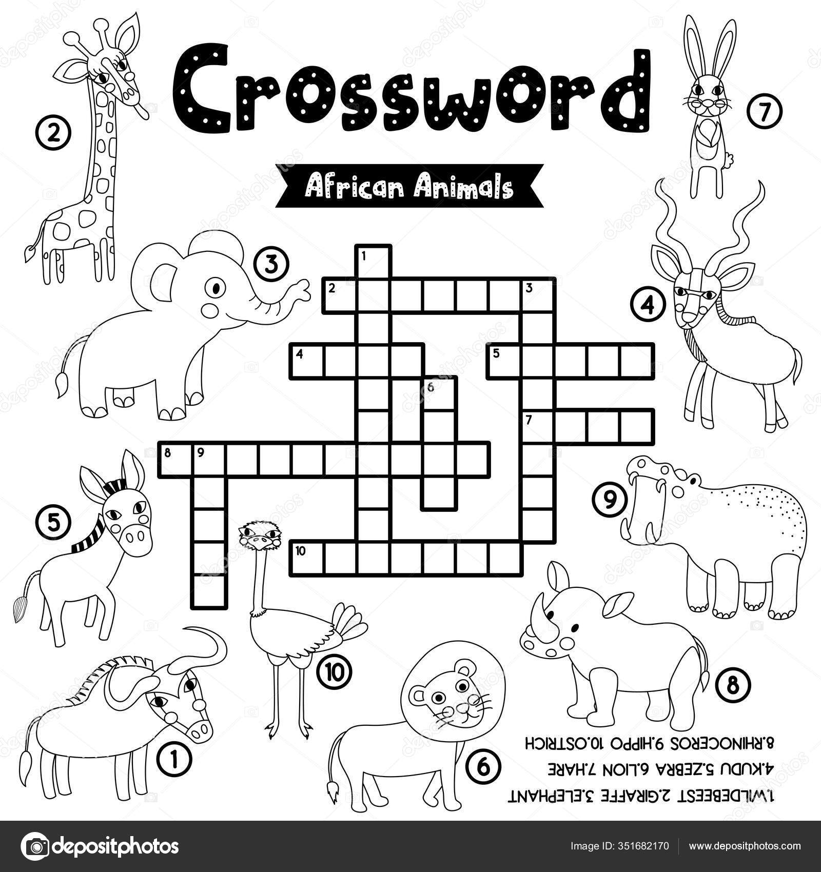 Crosswords Puzzle Game Arctic Animals Preschool Kids Activity