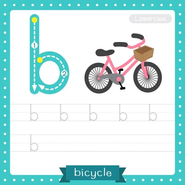 Letter Lowercase Cute Children Colorful Transportations Abc Alphabet Tracing Practice — Stock Vector