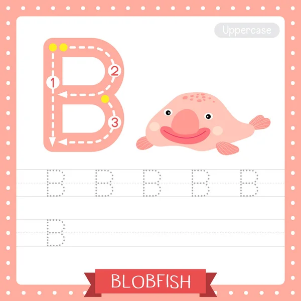 Letter Uppercase Cute Children Colorful Zoo Animals Abc Alphabet Tracing — стоковый вектор