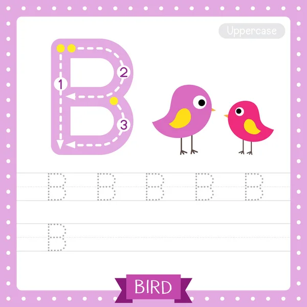 Letter Uppercase Cute Children Colorful Zoo Animals Abc Alphabet Tracing — стоковый вектор