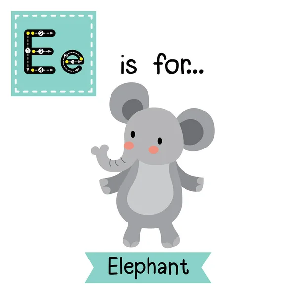 Carta Seguir Elefante — Vetor de Stock