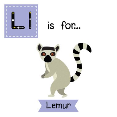 L harfi iz sürme. Ayakta duran Lemur