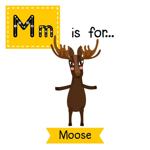 Γράμμα Moose Στέκεται Στα Δύο Πόδια — Διανυσματικό Αρχείο