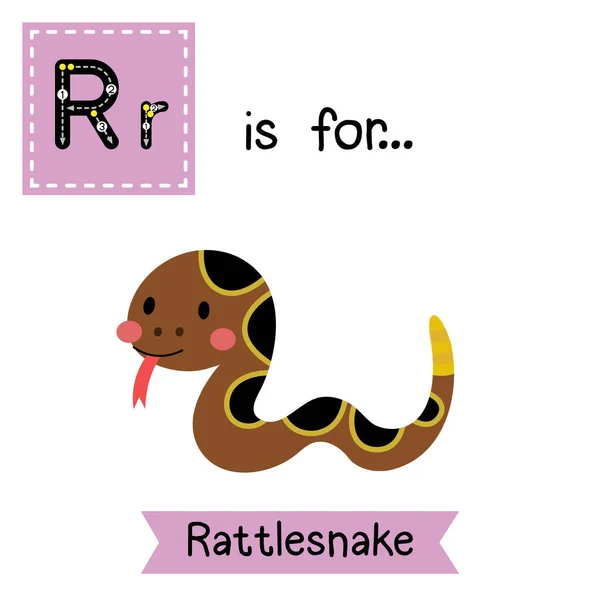 Letra Rastreo Serpiente Cascabel Arrastrándose — Vector de stock