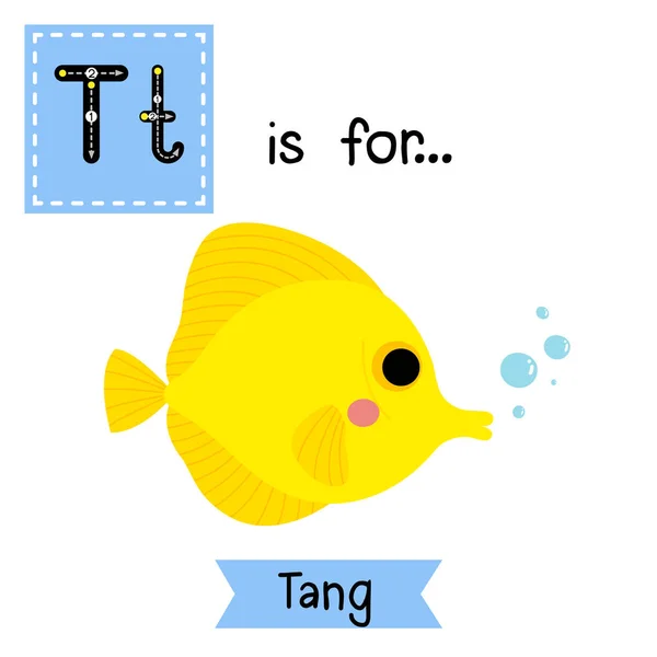 Трасування Літери Жовта Риба Тан — стоковий вектор