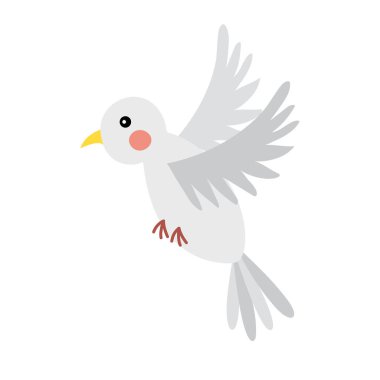 Güvercin hayvan çizgi film karakteri vektör çizimi