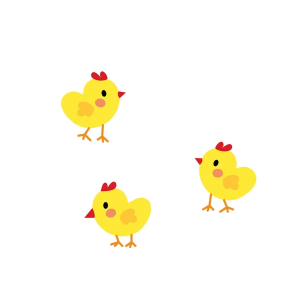 Chicks Animal Cartoon Character Vector Illustration — Stock Vector