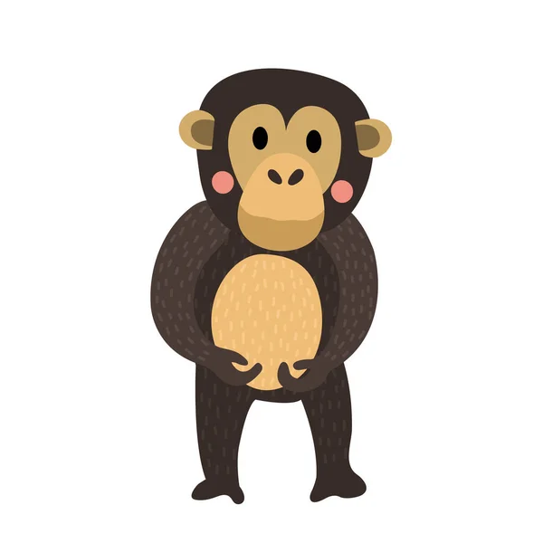 Векторная Иллюстрация Персонажей Мультфильмов Шимпанзе — стоковый вектор