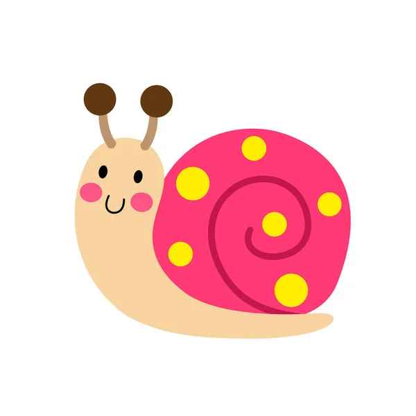 Colorful Snail Animal Cartoon Character Vector Illustration — Stock Vector