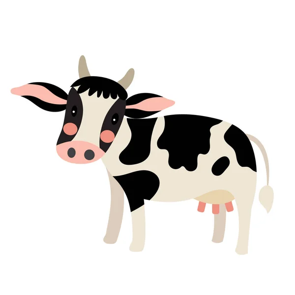 Vaca Animal Dibujos Animados Personaje Vector Ilustración — Vector de stock