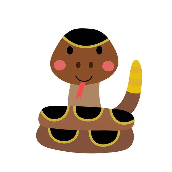 Rattle Snake Cartoon Character Illustration — 스톡 벡터