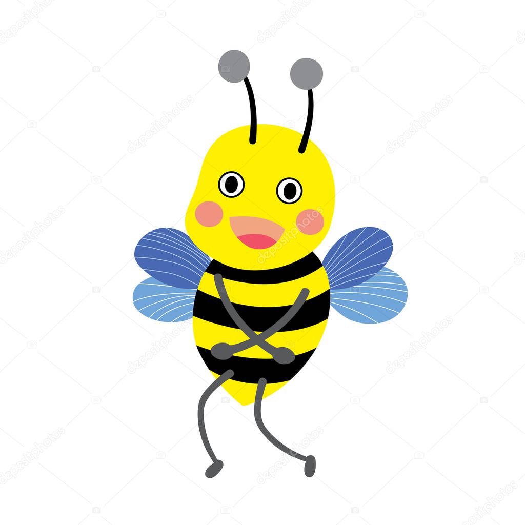A bee standing animal vector illustration.