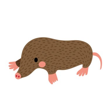Mole animal cartoon character vector illustration clipart