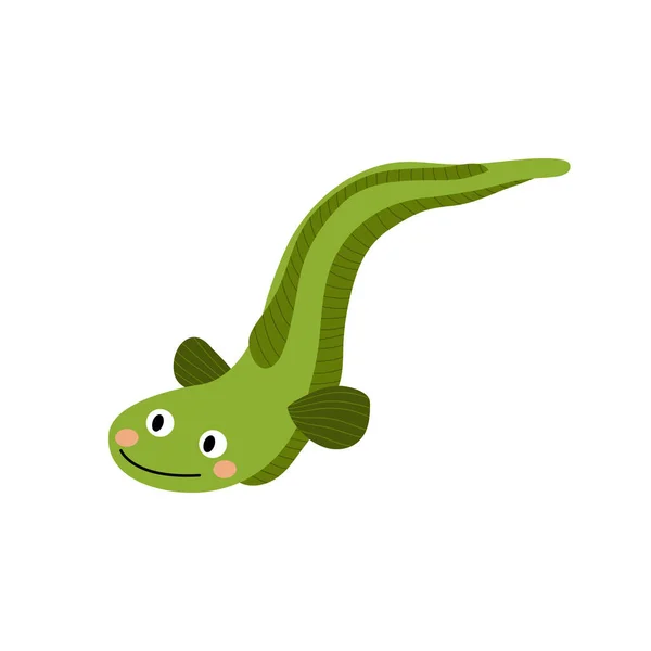 Anguila Animal Dibujo Animado Personaje Vector Ilustración — Archivo Imágenes Vectoriales